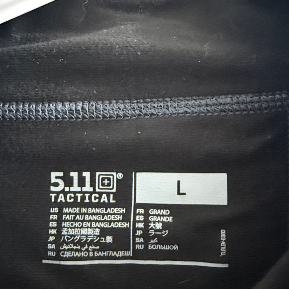 5.11 Tactical Large Blue Steel Gray Quarter Zip Long Sleeve Pullover Top - Picture 2 of 4